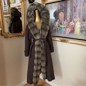 Bonders Exclusive Vintage Faux Fur Trim Coat